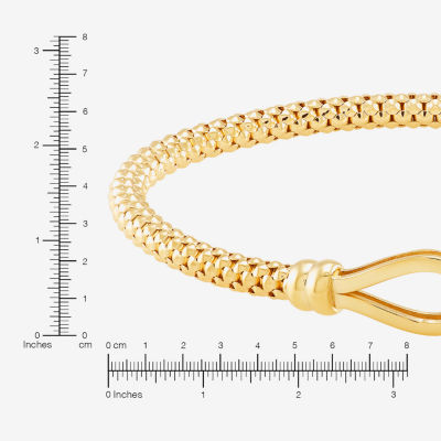 Made in Italy Womens 14K Gold 7 Inch Hollow Fashion Chain Bracelet