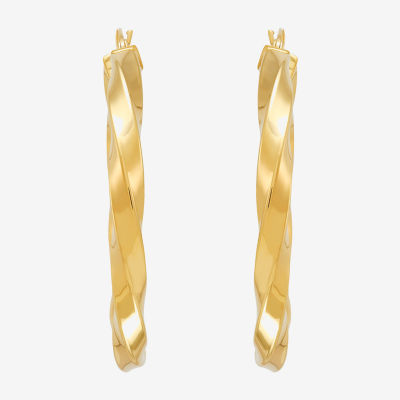 Bonded Brilliance Womens 35mm Hoop Earrings