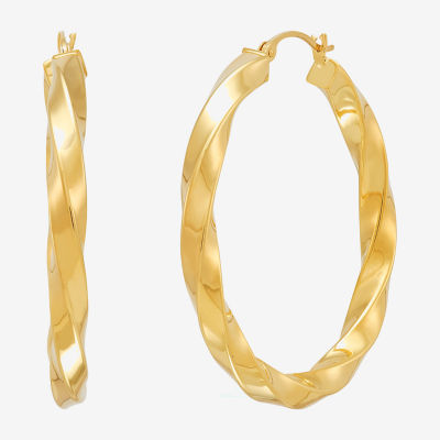 Bonded Brilliance Womens 35mm Hoop Earrings