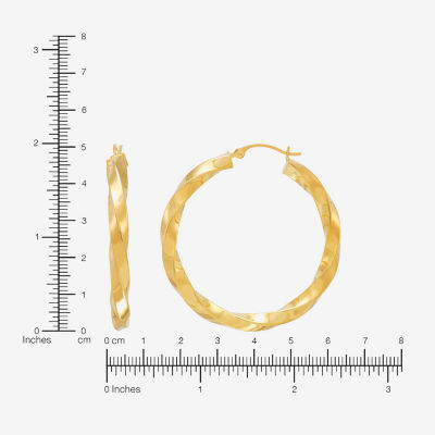 Bonded Brilliance Womens 35mm Hoop Earrings