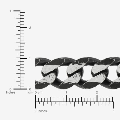 Womens Sterling Silver 8 1/2 Inch Solid Curb Chain Bracelet