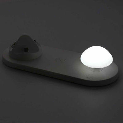 Trexonic 3-in-1 Charger Dock for Apple iPhone, Samsung Cellphone Wireless Charger, and Mushroom LED Night Light
