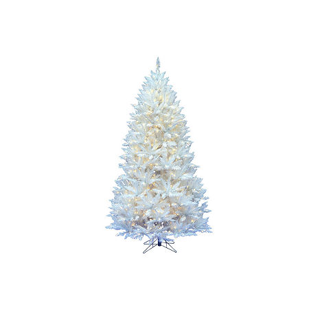 7.5' Prelit Sparkle White Spruce Artificial Christmas Tree, One Size, White