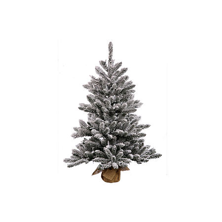 Vickerman 2 Foot Flocked Christmas Tree, One Size, White