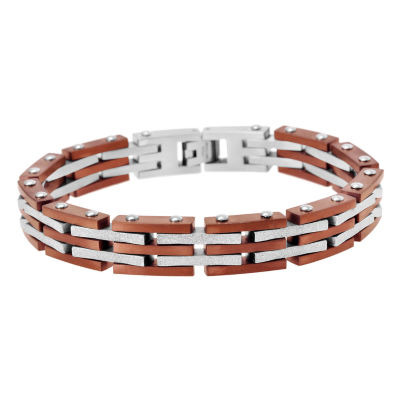 Mens Two-Tone Stainless Steel Bracelet