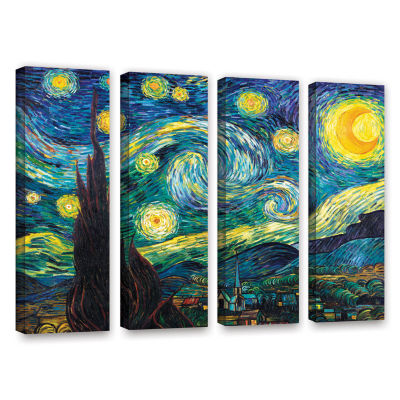 Brushstone Starry Night 4-pc. Gallery Wrapped Canvas Wall Art