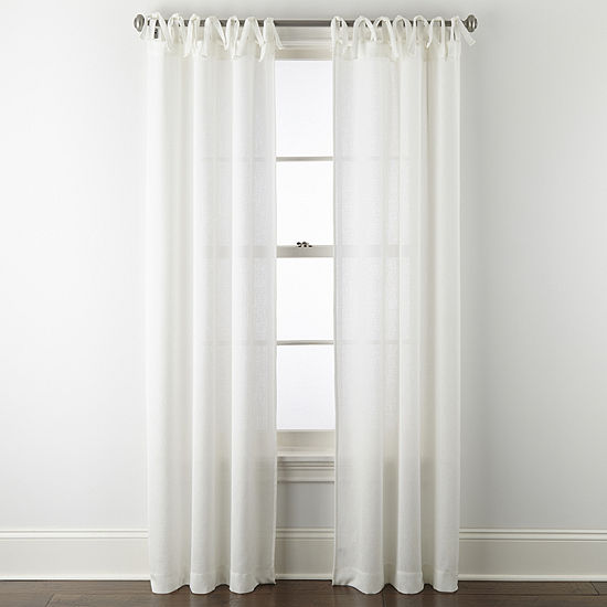 Home Expressions Sheer Tie Top Set of 2 Curtain Panel