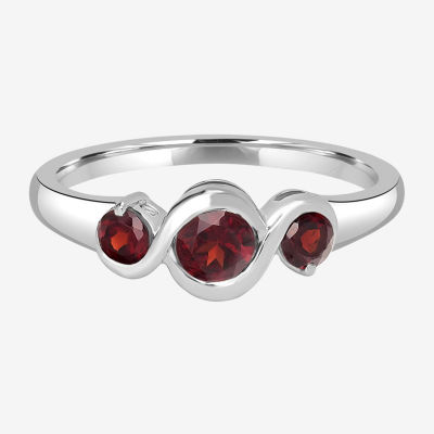 Silver Treasures Genuine Stone Sterling Silver Band