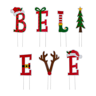 Glitzhome Believe Christmas Yard Art