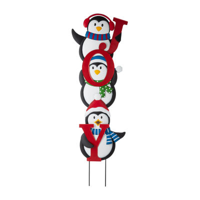 Glitzhome Penguin Joy Christmas Yard Art