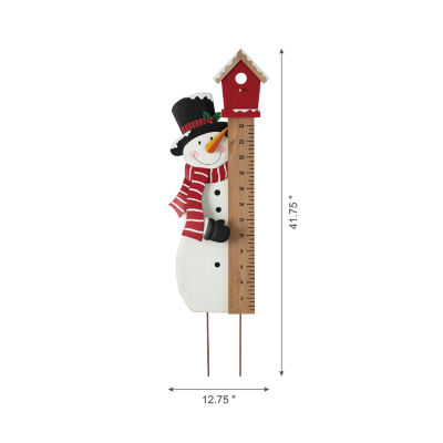 Glitzhome Snowman Snow Gauge Christmas Holiday Yard Art