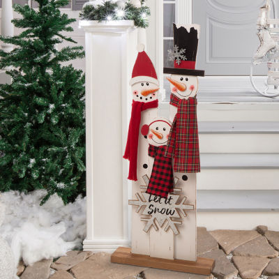 Glitzhome Wood Snowman Family Christmas Yard Art