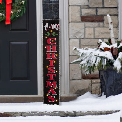 Glitzhome Wooden Christmas Porch Sign Christmas Porch Sign