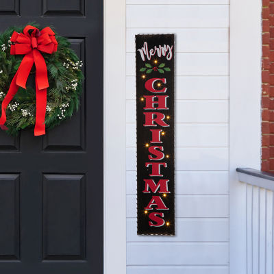 Glitzhome Wooden Christmas Porch Sign Porch Sign