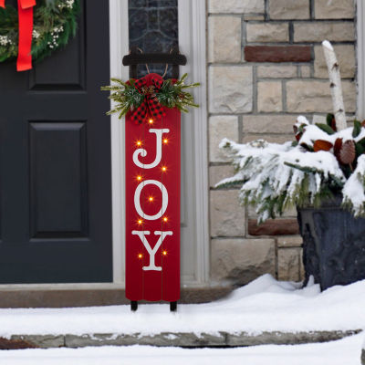 Glitzhome Sleigh Joy Porch Christmas Yard Art