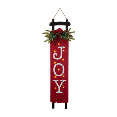 Glitzhome Sleigh Joy Porch Christmas Yard Art