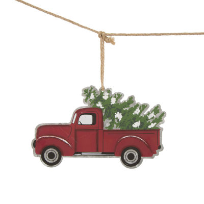 Glitzhome 2pc Red Truck Indoor Christmas Garland