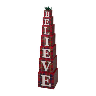 Glitzhome Believe Block Christmas Yard Art