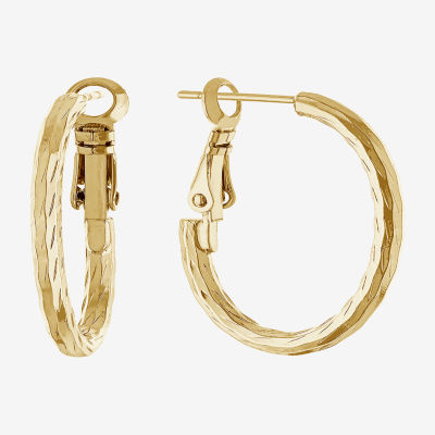 24K Gold Over Brass Hoop Earrings