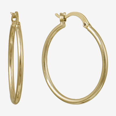 24K Gold Over Brass Hoop Earrings