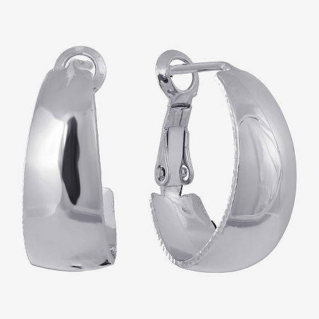 Silver Reflections Womens 20mm Hoop Earrings In Silver