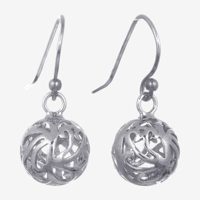 Pure Silver Over Brass Drop Earrings