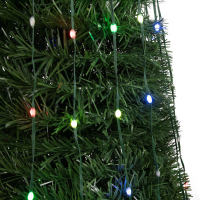 6' Green Color Changing Multiple Function Pop Up Artificial Outdoor Christmas Tree