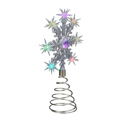 11'' LED Lighted Coloring Changing Twinkling Snowflake Christmas Tree Topper