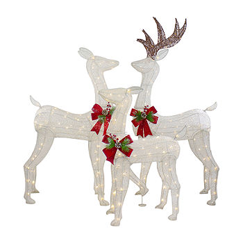 Clearance Sale White Christmas Deer Ornaments Set of 5 or 10