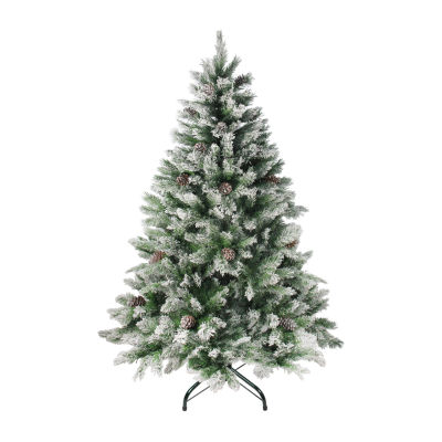 6' Medium Flocked Angel Pine Artificial Christmas Tree - Unlit