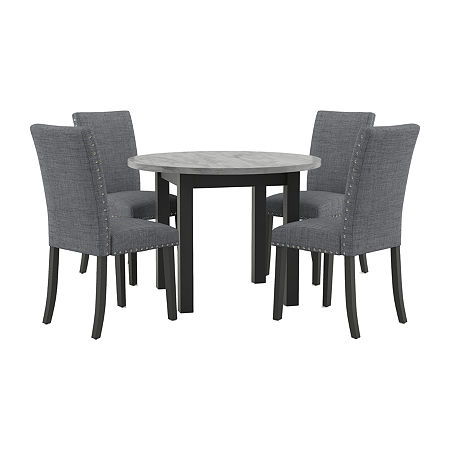 Duser 5-pc. Round Dining Set, One Size, Gray