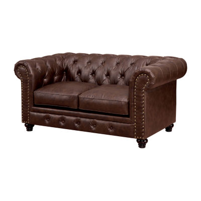 Living Room Collection Roll-Arm Upholstered Loveseat