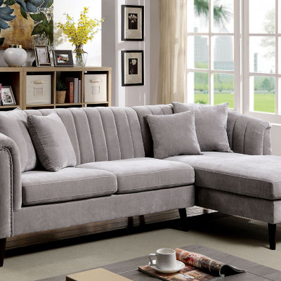 Living Room Collection 2-pc. Dome-Arm Upholstered Sectional