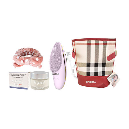 Linsay Facial Cleansing Brush With Led Photon Therapy Bundle With Le Preel Paris Organic Day Time Cream Usb In Sand