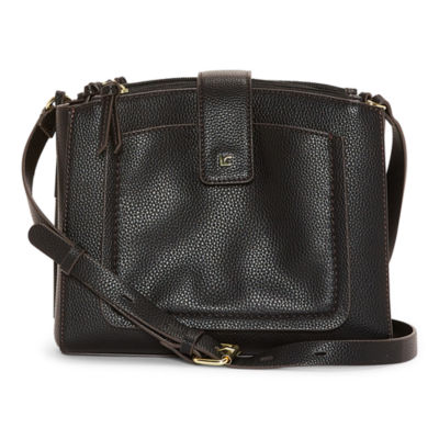 Liz Claiborne Triple Zip Crossbody Bag, Color Black JCPenney