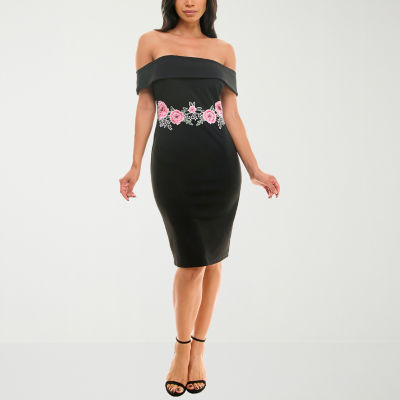 Premier Amour Floral Short Sleeve Sheath Dress