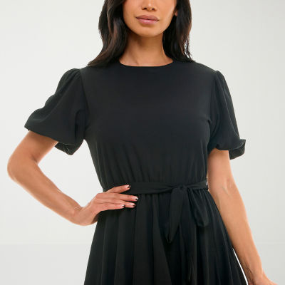 Premier Amour Short Sleeve Fit + Flare Dress