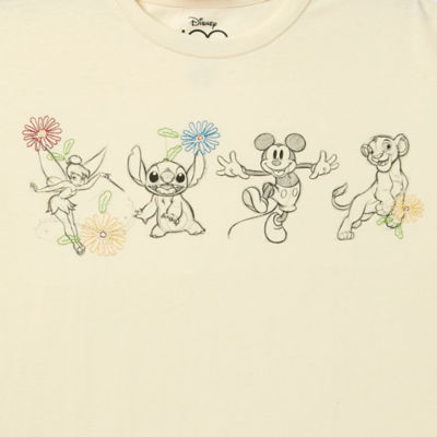 Juniors Disney 100 Womens Crew Neck Short Sleeve Mickey and Friends Graphic T-Shirt