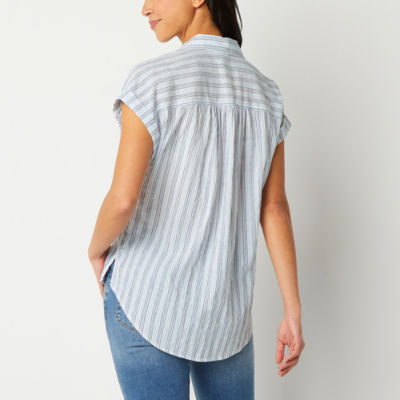 a.n.a Womens Short Sleeve Camp Shirt