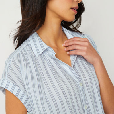 a.n.a Womens Short Sleeve Camp Shirt