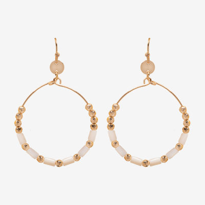 Bijoux Bar Delicates Mother Of Pearl Round Drop Earrings