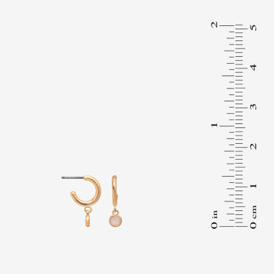 Bijoux Bar Delicates 6 Pair Simulated Pearl Rectangular Round Earring Set