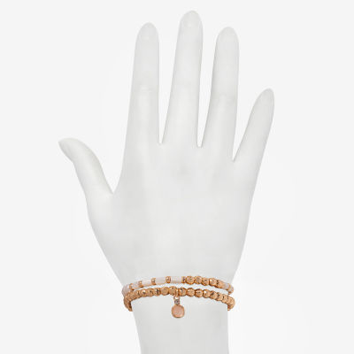 Bijoux Bar Delicates Simulated Pearl Round Stretch Bracelet