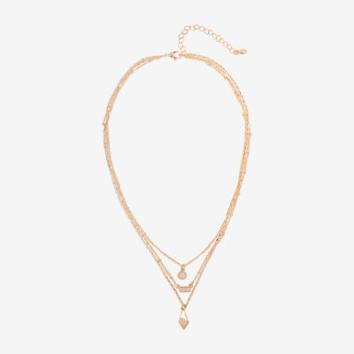Bijoux Bar Delicates 16 Inch Figaro Rectangular Round Strand Necklace