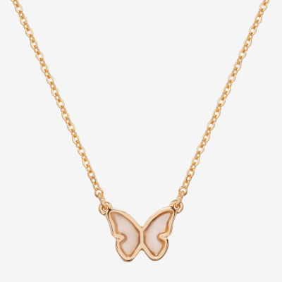Bijoux Bar Delicates 16 Inch Curb Butterfly Pendant Necklace