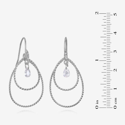 Bijoux Bar Delicates Silver Tone Crystal Oval Drop Earrings
