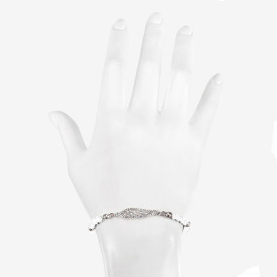 Bijoux Bar Delicates Silver Tone Glass Wing Stretch Bracelet