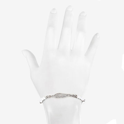 Bijoux Bar Silver Tone Glass Wing Stretch Bracelet