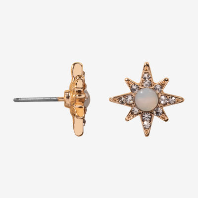 Bijoux Bar Delicates Rose Tone Glass 12.5mm Star Stud Earrings
