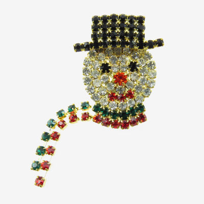 Vieste Rosa Rhinestone Snowman Crystal Pin